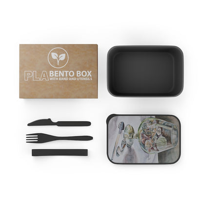HW Jar of Sea PLA Bento Box with Band and Utensils