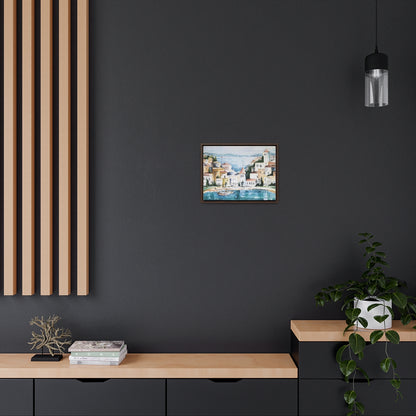 HW Watercolor City Gallery Canvas Wraps, Horizontal Frame