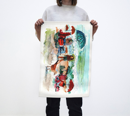 HW Beach Day Tea Towel