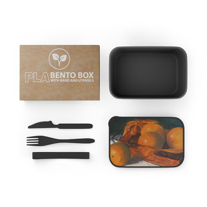 HW Orange Basket PLA Bento Box with Band and Utensils