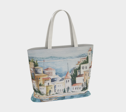 HW Watercolor City Large Tote