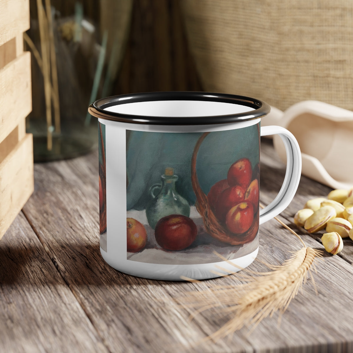 HW Apple Basket Enamel Camp Cup