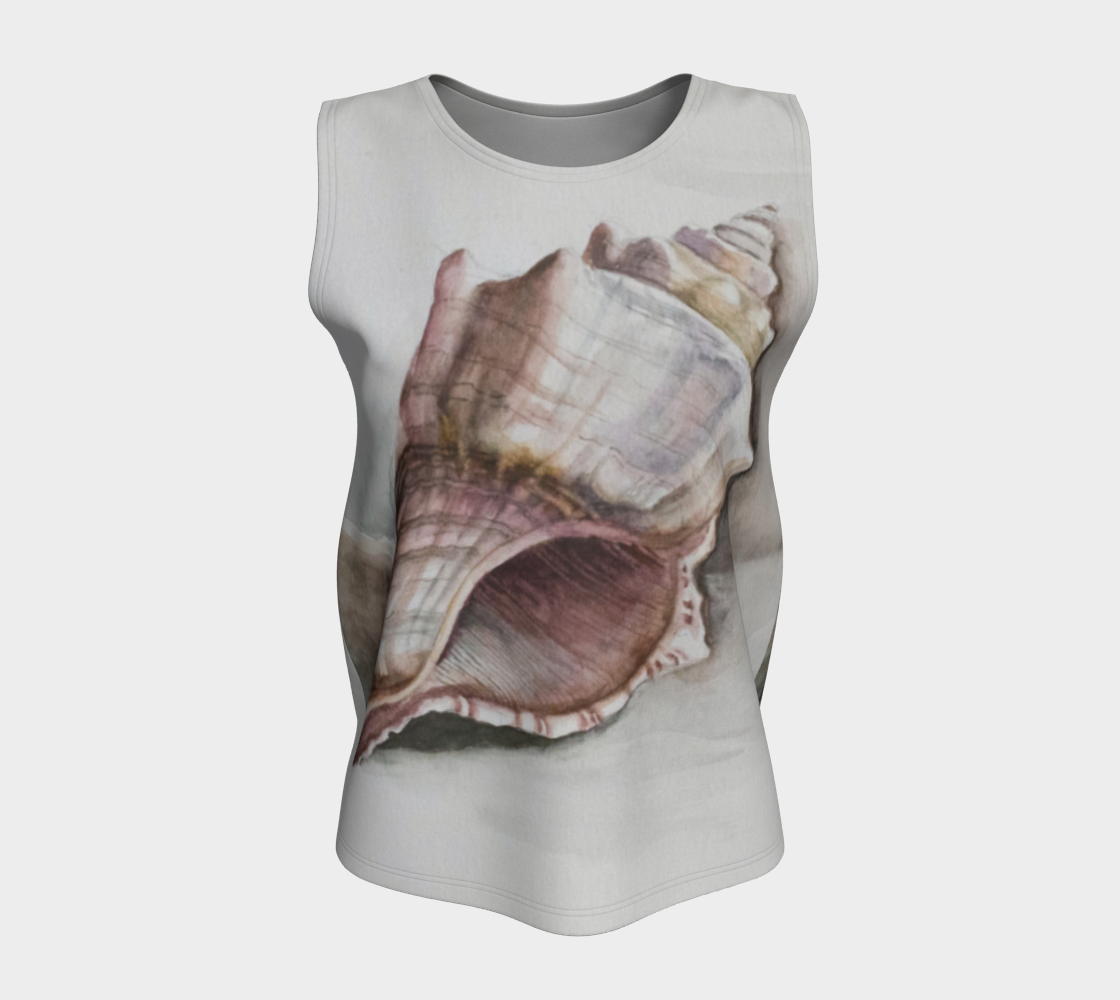 HW Watercolor Shell Graphic Long Loose tank