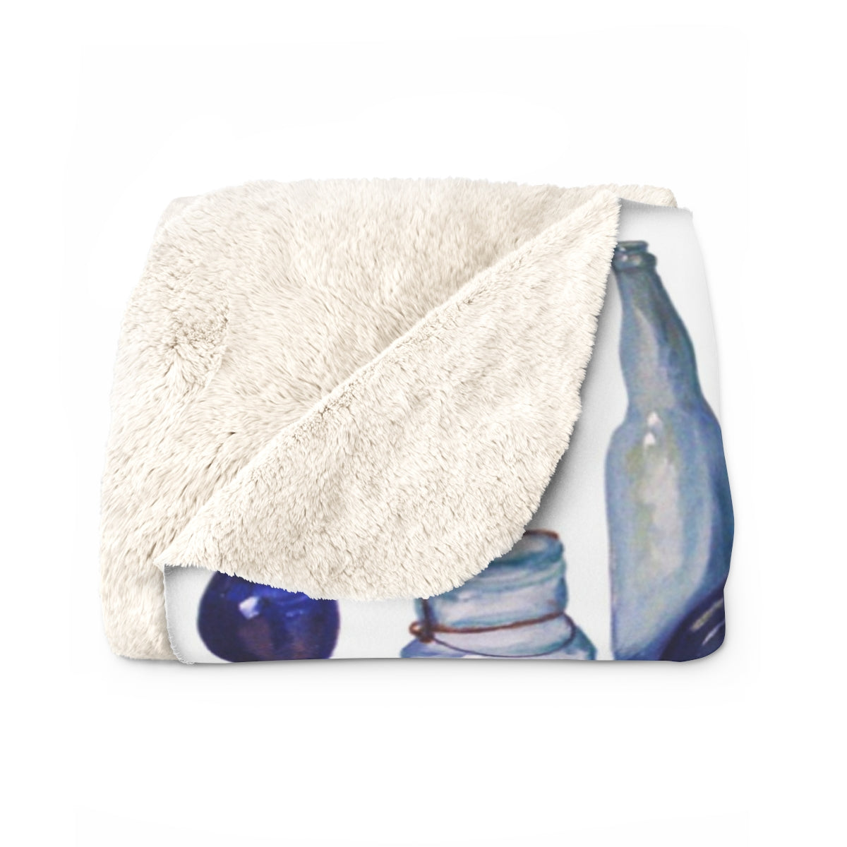 HW Blue Bottles Sherpa Fleece Blanket