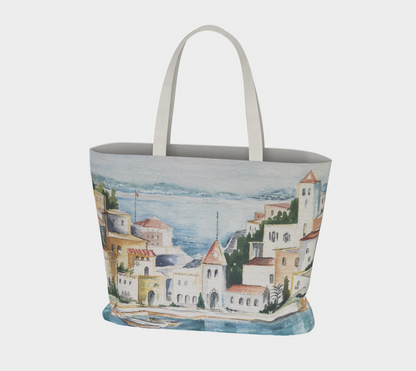 HW Watercolor City Large Tote