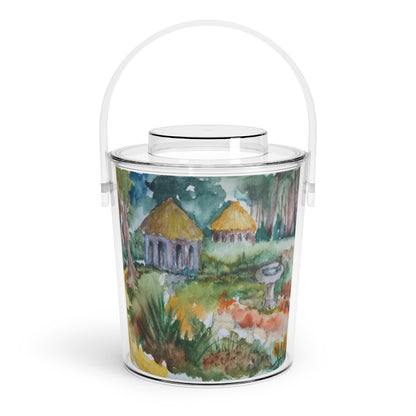 HW Birdbath Ice Bucket with Tongs