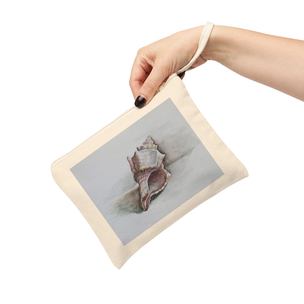 HW Watercolor Shell Cotton Zipper Pouch