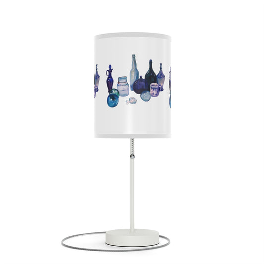 HW Blue Bottles Lamp on a Stand, US|CA plug