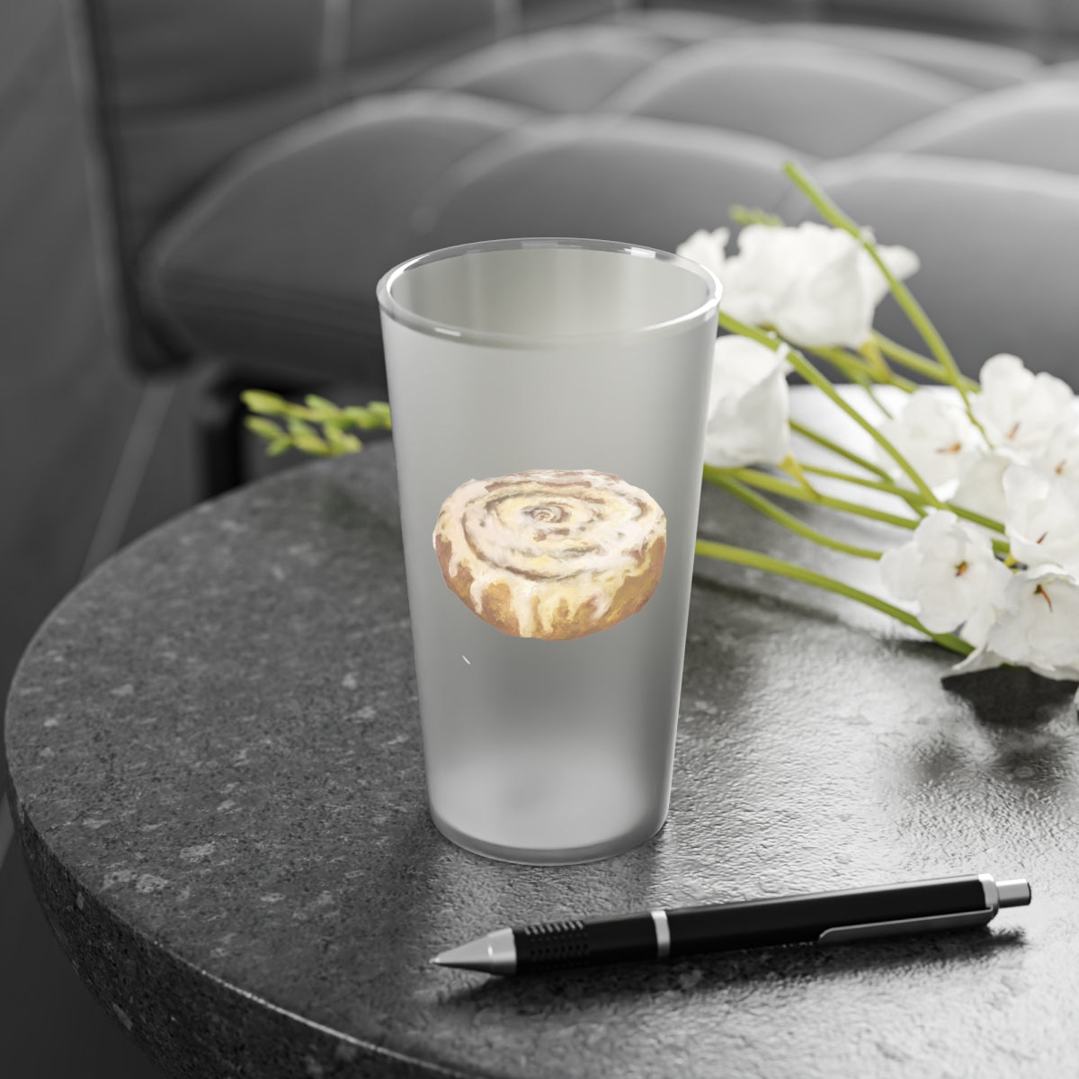 Bun Frosted Pint Glass, 16oz