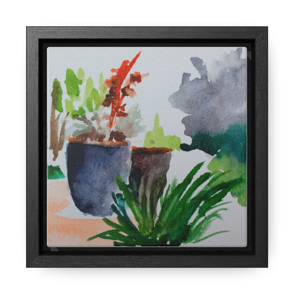 HW Watercolor Zen Garden Gallery Canvas Wraps, Square Frame