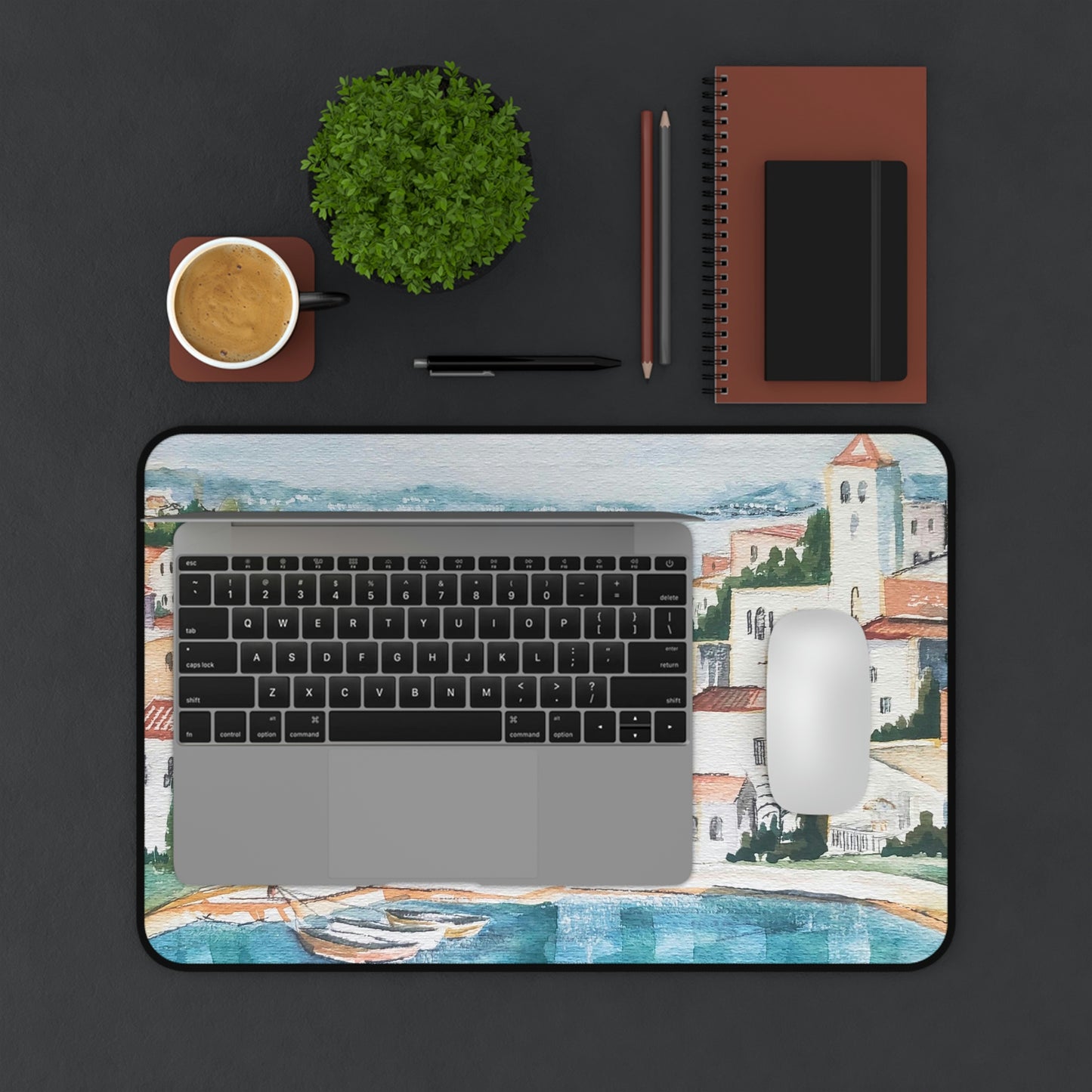 HW Watercolor City Desk Mat