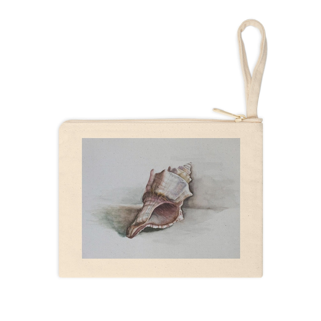 HW Watercolor Shell Cotton Zipper Pouch