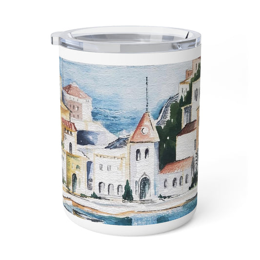 HW Watercolor City Insulated Coffee Mug, 10oz