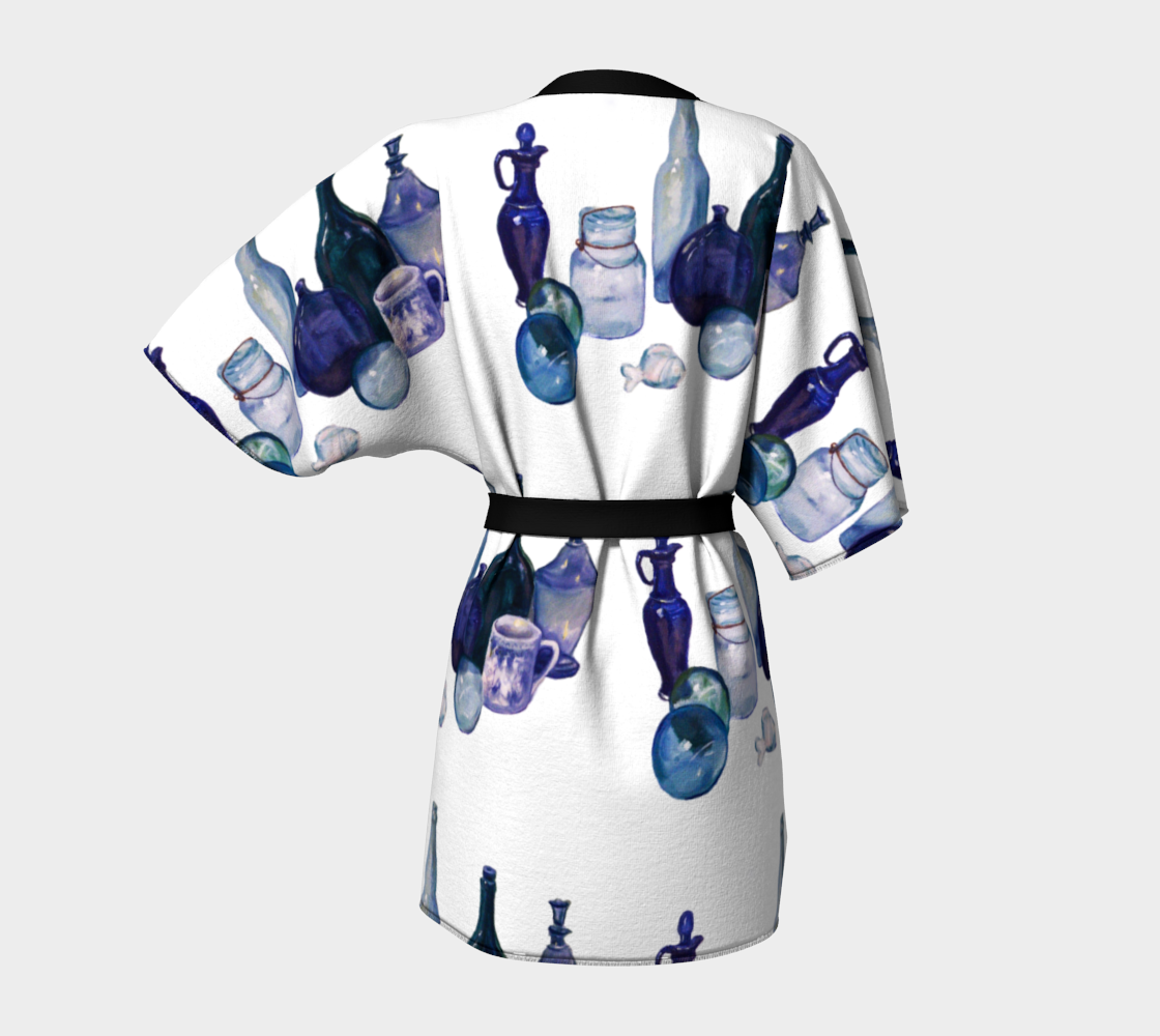 HW Blue Bottle Kimono Robe