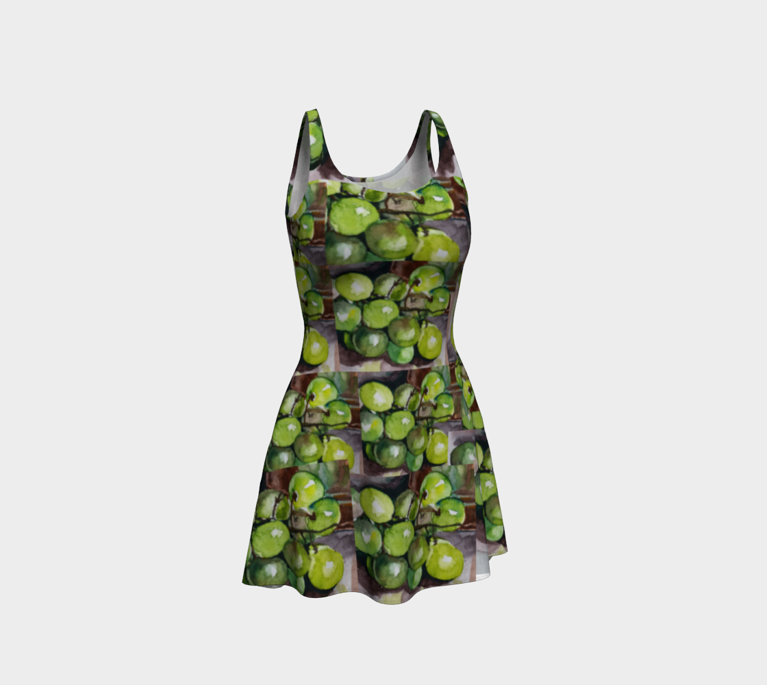 HW Green Grapes Flare Dress