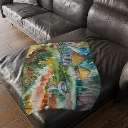 HW Birdbath Velveteen Blanket (Two-sided design)