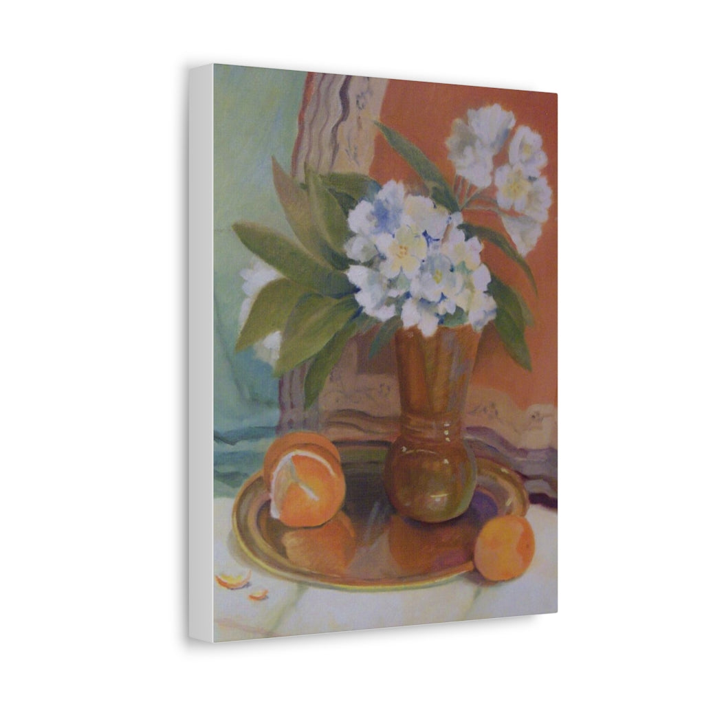 HW Copper Citrus Delight Satin Canvas, Stretched