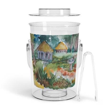 HW Birdbath Ice Bucket with Tongs
