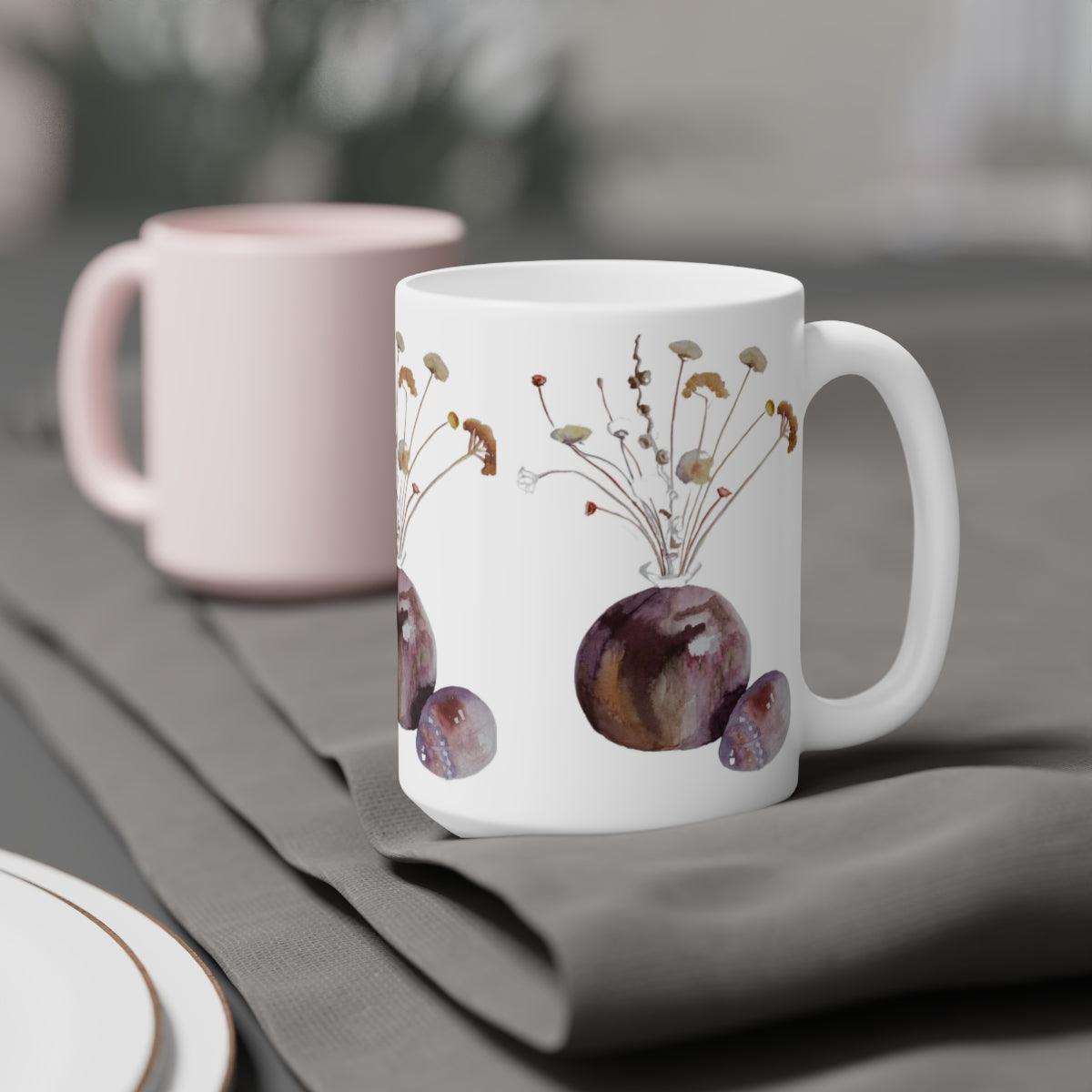 HW Unfinished Watercolor Ceramic Mugs (11oz\15oz\20oz)