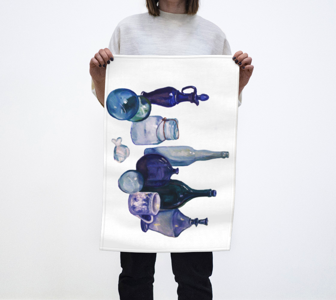 HW Blue Bottles Tea Towel