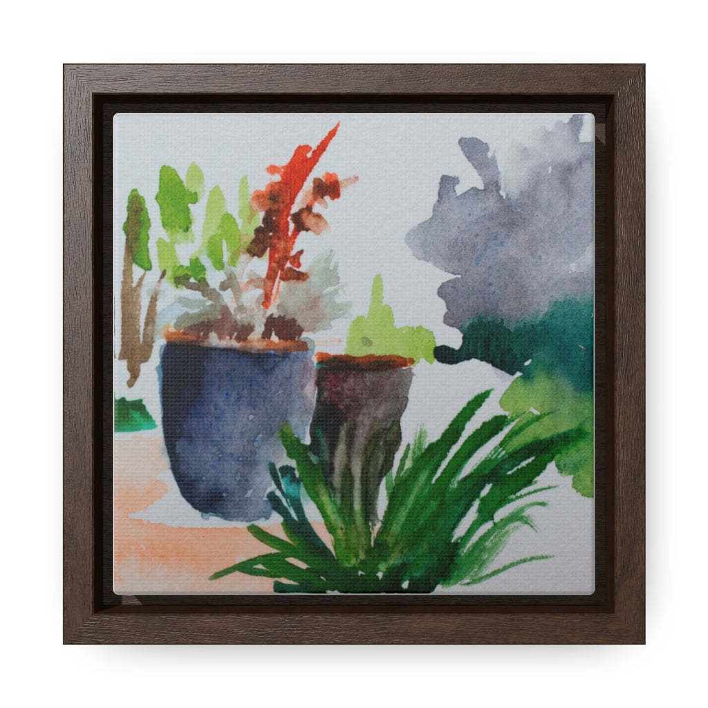 HW Watercolor Zen Garden Gallery Canvas Wraps, Square Frame