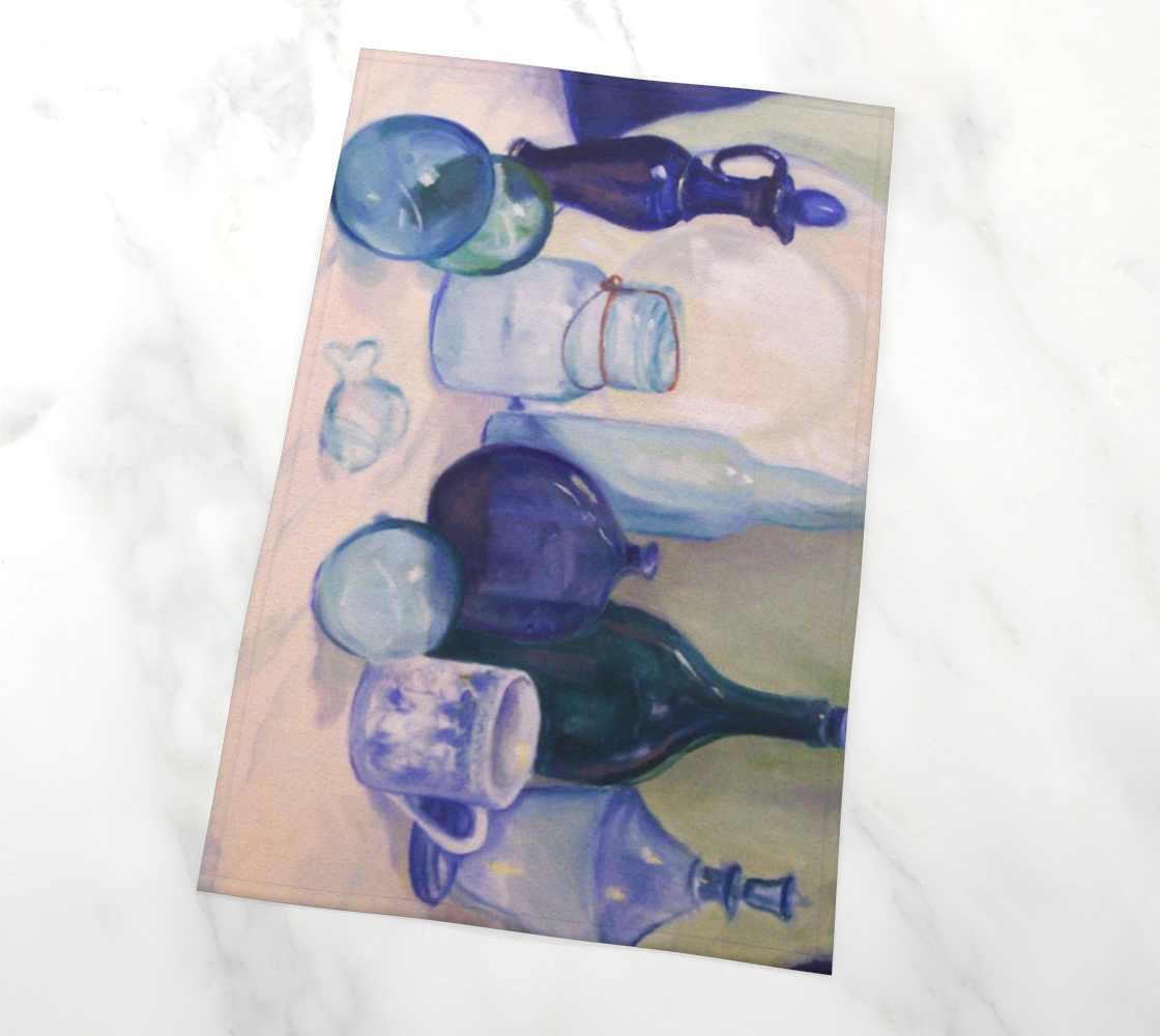 HW Blue Glass Tea Towel