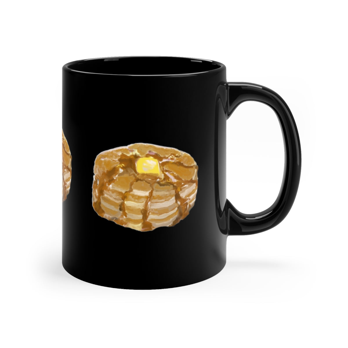 Pancake Lover Black Coffee Mug, 11oz