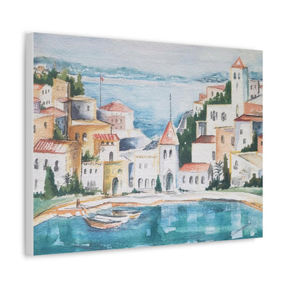 HW Watercolor City Satin Canvas, Stretched