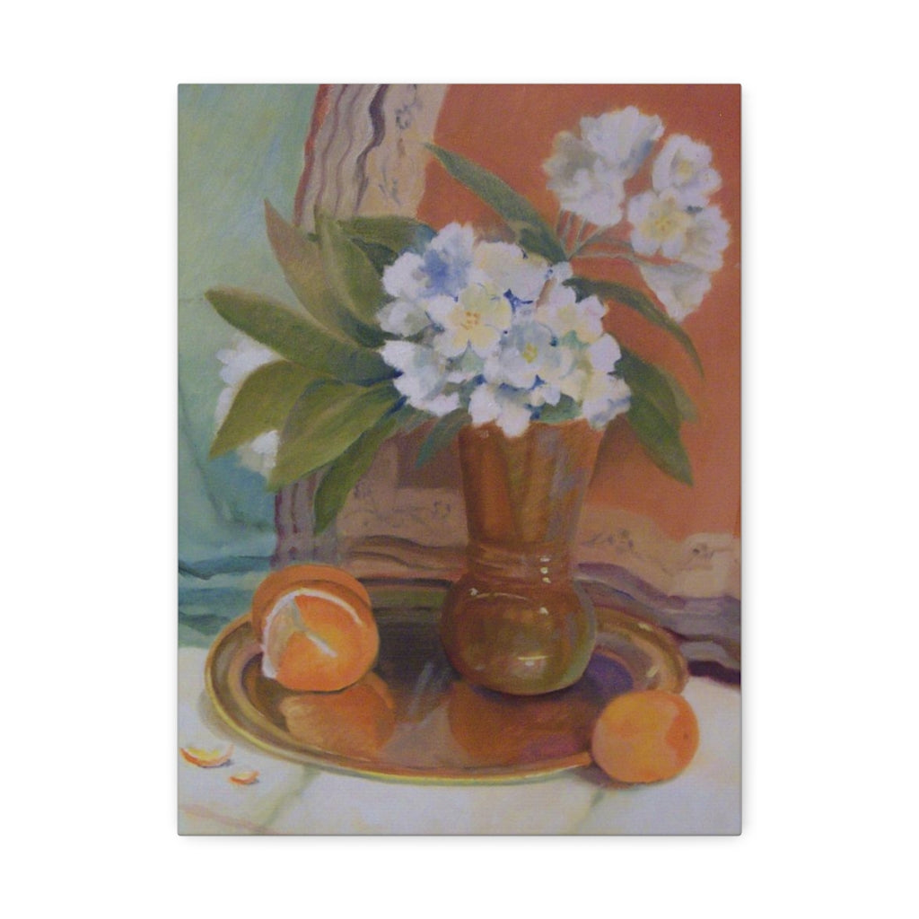 HW Copper Citrus Delight Satin Canvas, Stretched