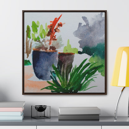 HW Watercolor Zen Garden Gallery Canvas Wraps, Square Frame