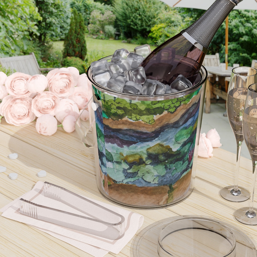 HW Lily Pond Ice Bucket with Tongs