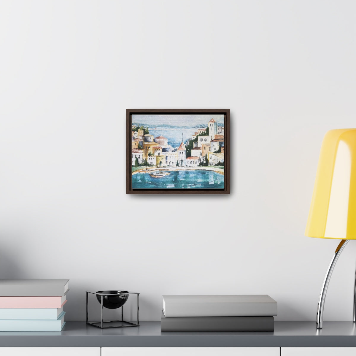 HW Watercolor City Gallery Canvas Wraps, Horizontal Frame