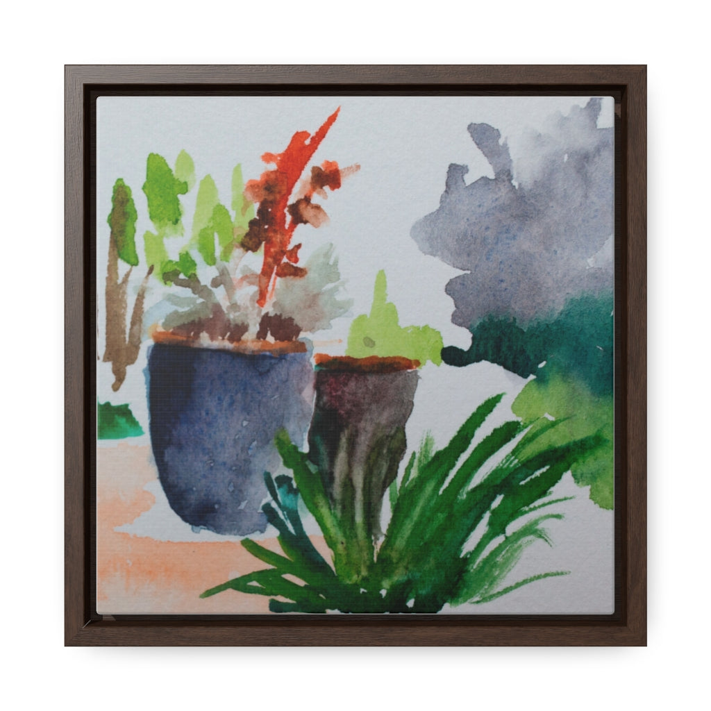 HW Watercolor Zen Garden Gallery Canvas Wraps, Square Frame