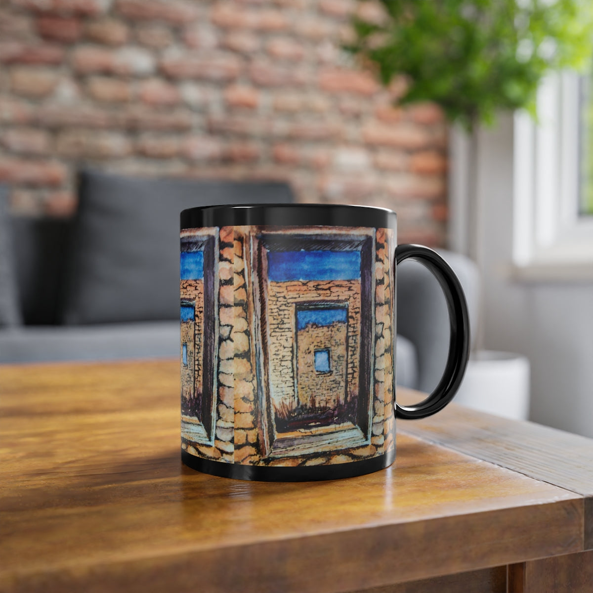 HW Window In Albuquerque Black Coffee Cup, 11oz