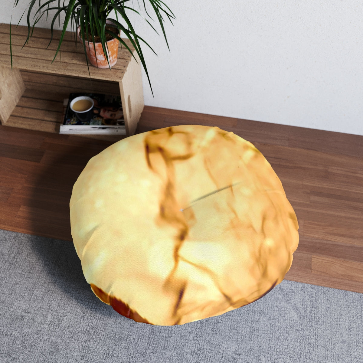 Golden Hour Tufted Floor Pillow, Round