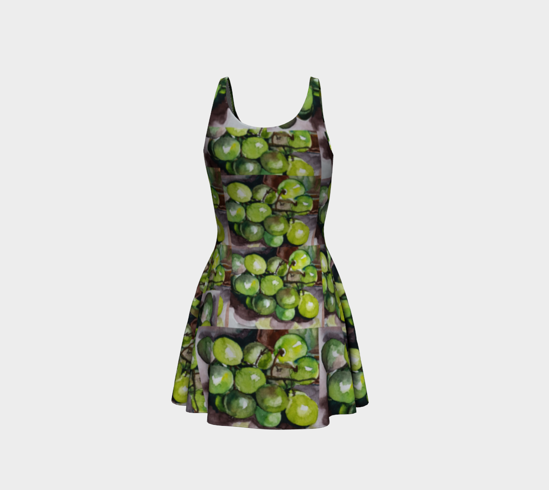 HW Green Grapes Flare Dress