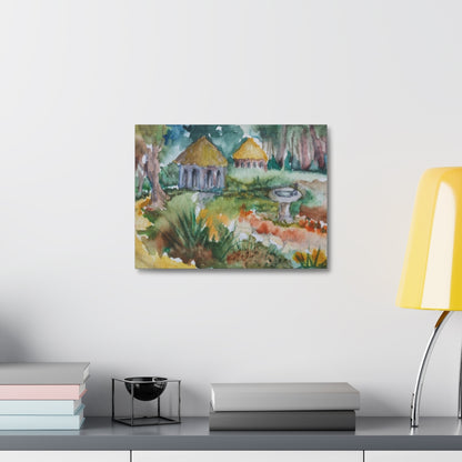 HW Birdbath Stretched Canvas