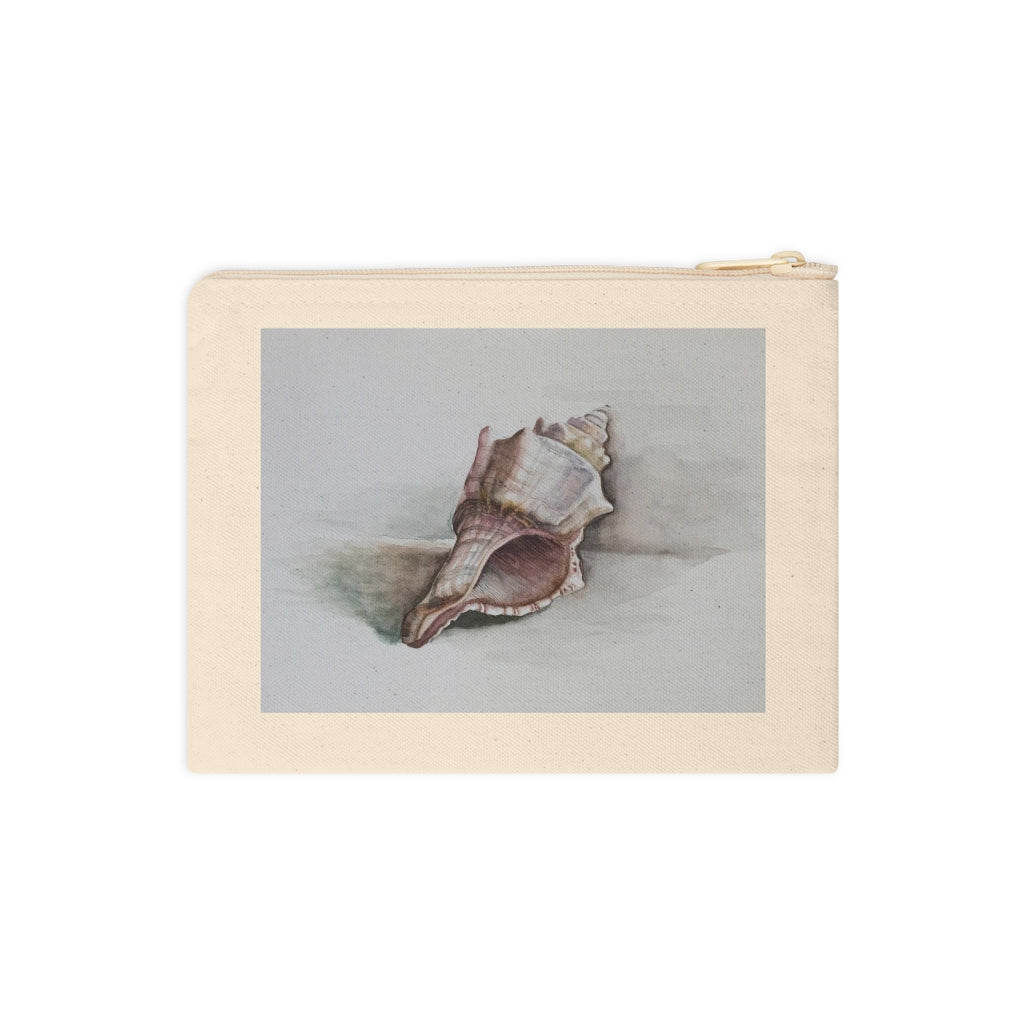 HW Watercolor Shell Cotton Zipper Pouch