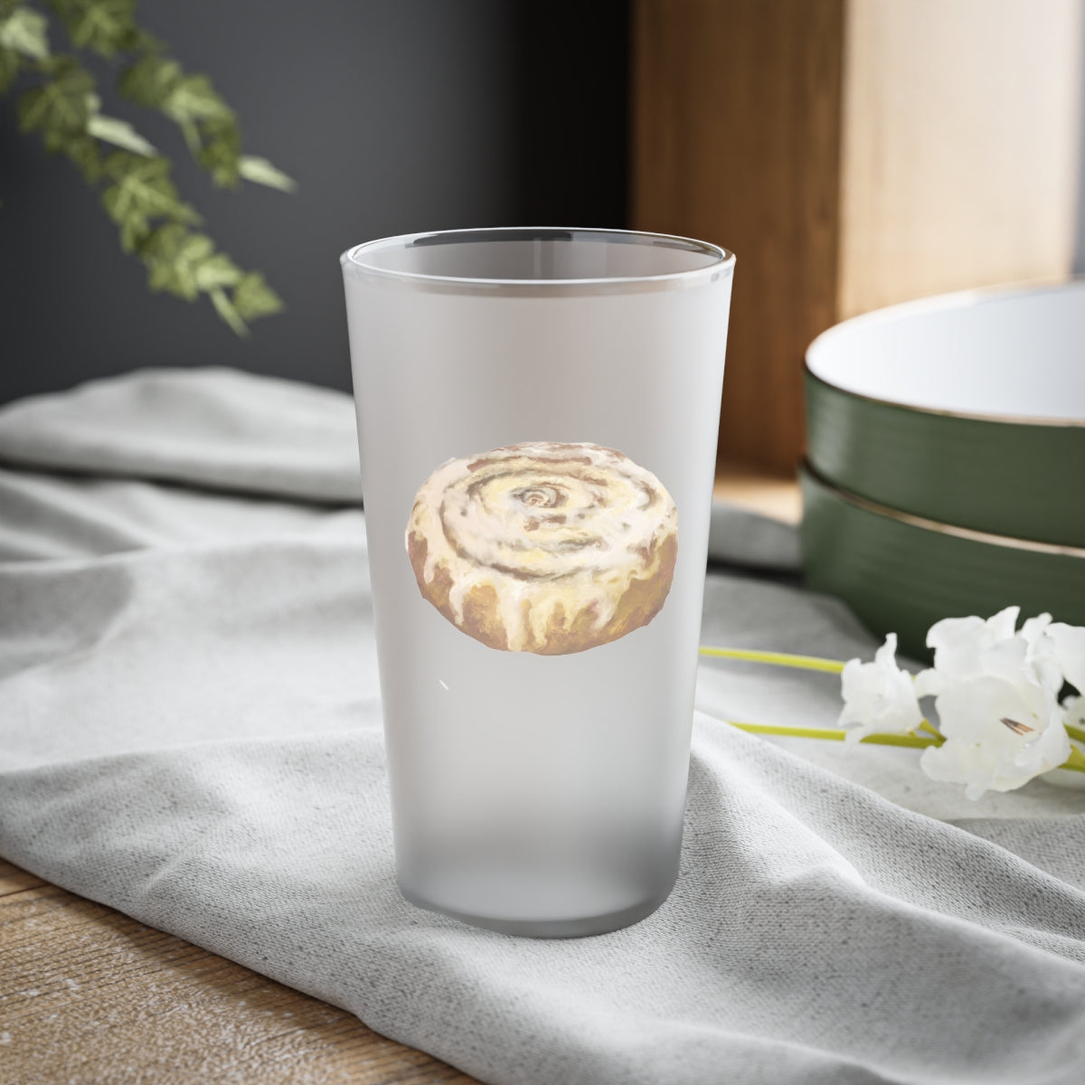 Bun Frosted Pint Glass, 16oz