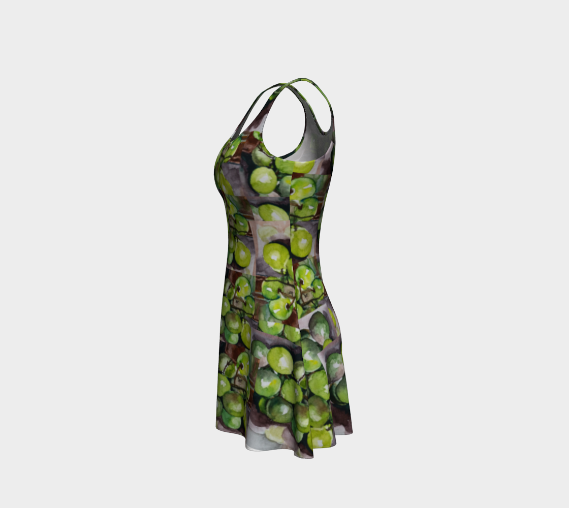 HW Green Grapes Flare Dress