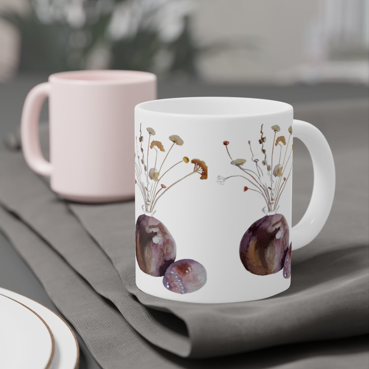 HW Unfinished Watercolor Ceramic Mugs (11oz\15oz\20oz)