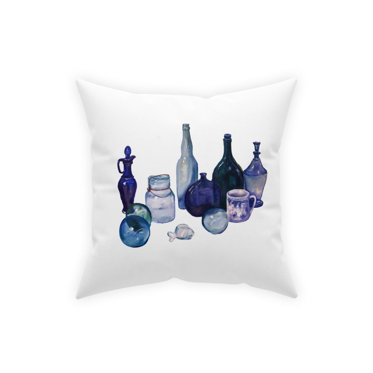 HW Blue Bottles Pillow