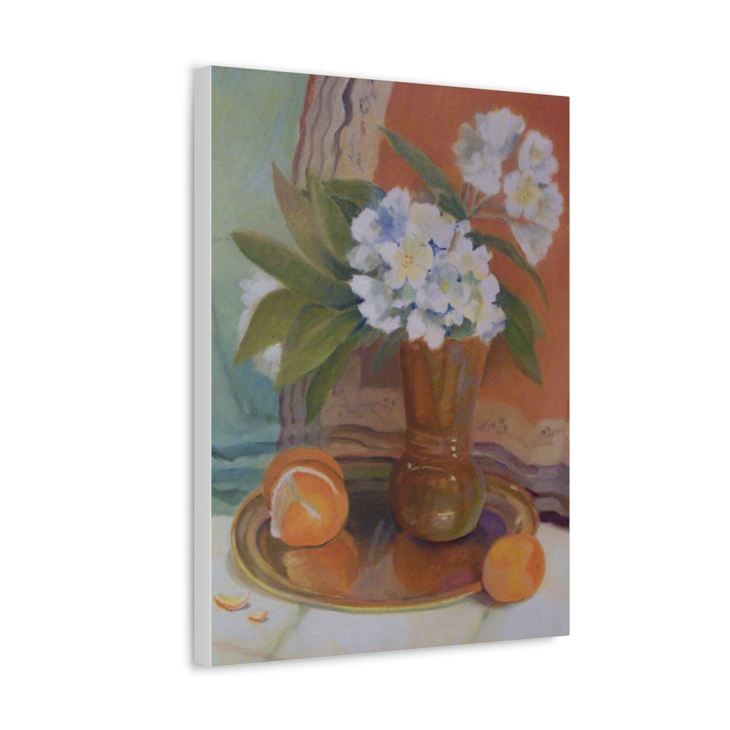 HW Copper Citrus Delight Satin Canvas, Stretched