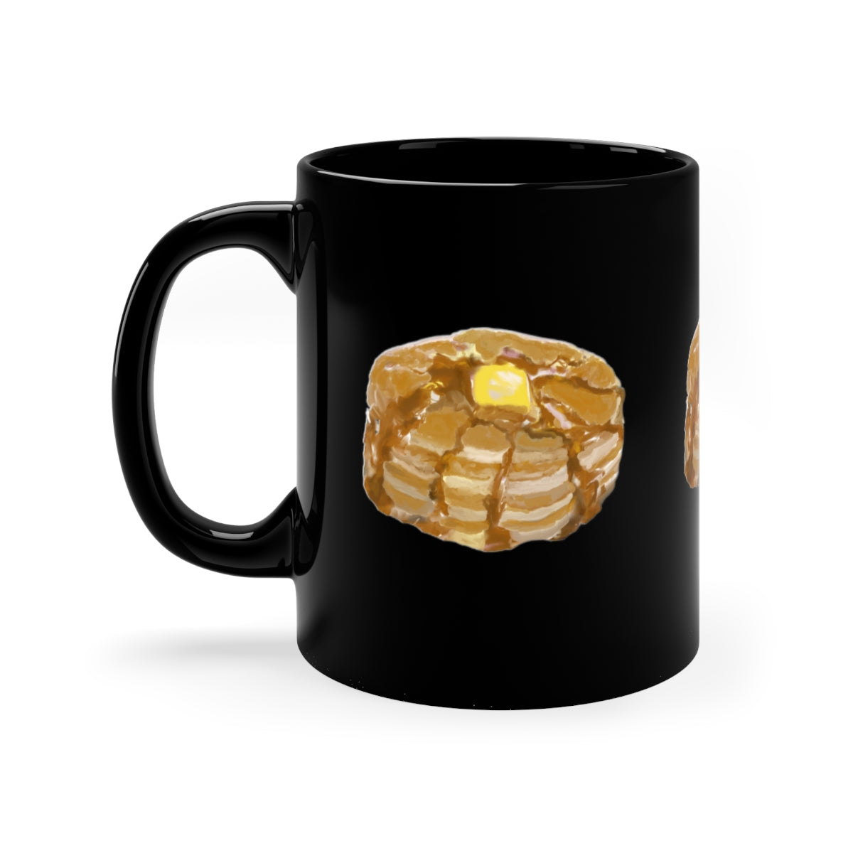 Pancake Lover Black Coffee Mug, 11oz