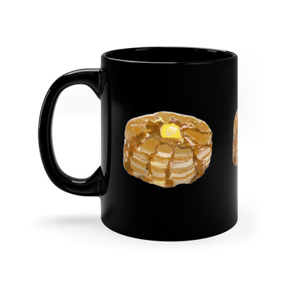 Pancake Lover Black Coffee Mug, 11oz