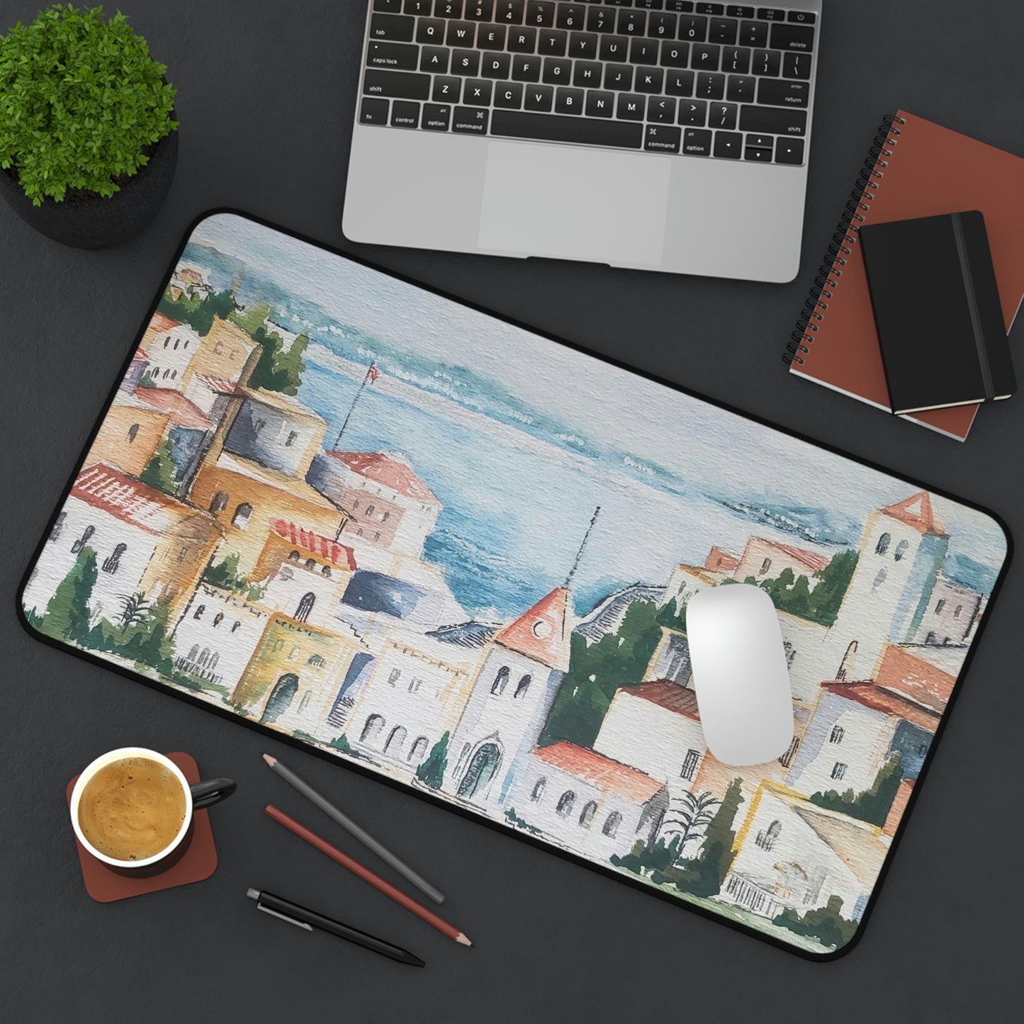 HW Watercolor City Desk Mat