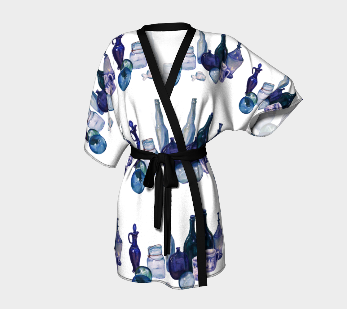 HW Blue Bottle Kimono Robe