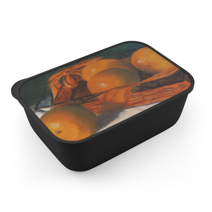 HW Orange Basket PLA Bento Box with Band and Utensils