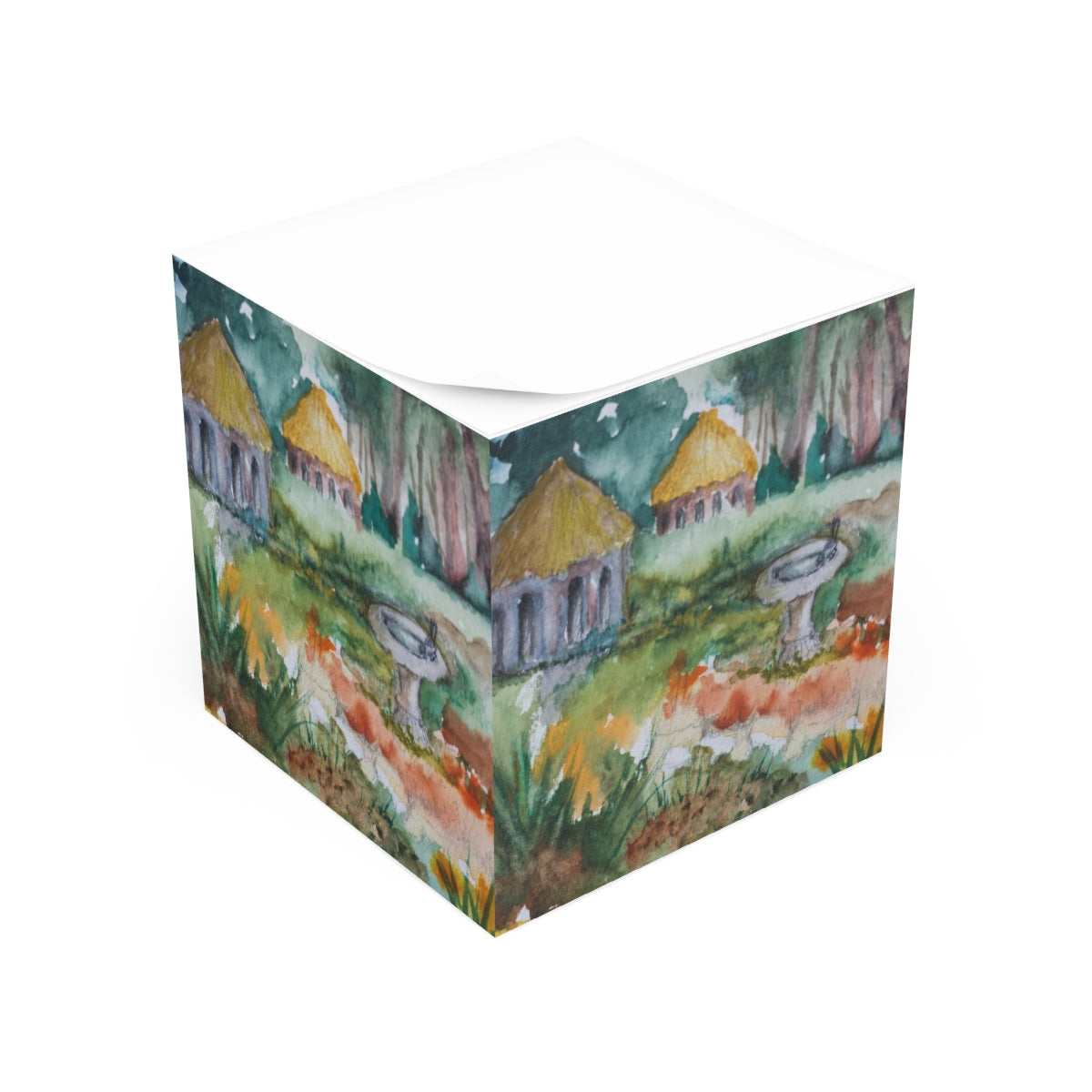 HW Birdbath Note Cube