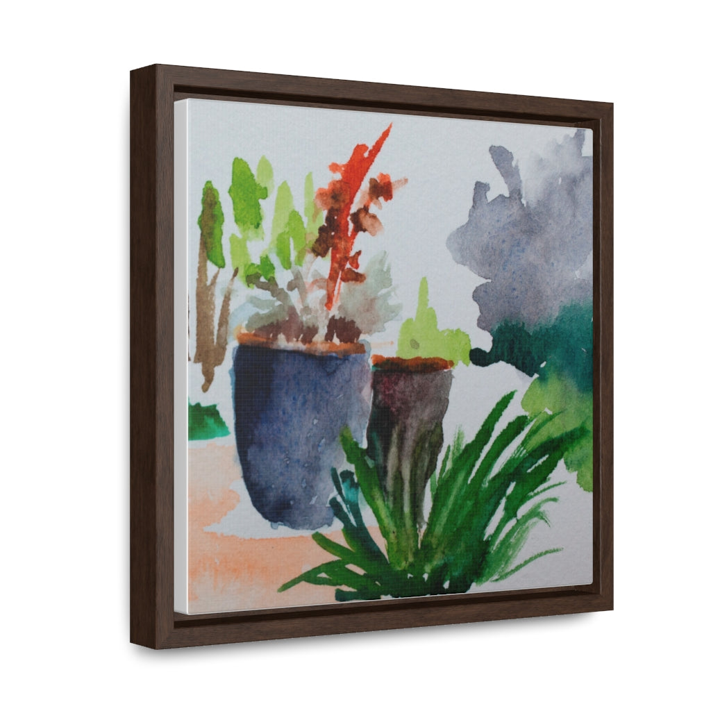 HW Watercolor Zen Garden Gallery Canvas Wraps, Square Frame